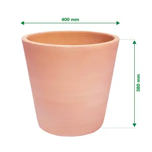 Verve Matt White washed White washed Terracotta Plant pot (Dia) 40cm, (H)38cm, 43L