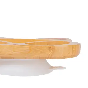 Tiny Dining - Children's Bamboo Suction Fox Plate - White