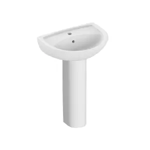 VitrA Milton Round Full pedestal Basin (H)82cm (W)55.5cm