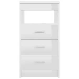 Berkfield Drawer Cabinet High Gloss White 40x50x76 cm Engineered Wood