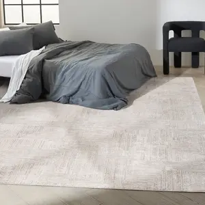 Silver Abstract Modern Easy to clean Rug for Bedroom & Living Room-69 X 229cm (Runner)