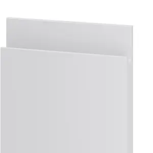 GoodHome Garcinia Integrated handle Gloss light grey Highline Cabinet door (W)150mm (H)715mm (T)19mm