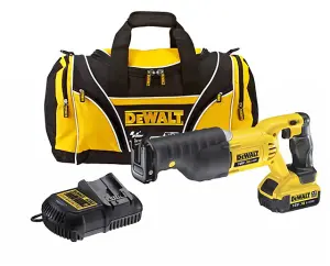 Dewalt DCS380M1 18v XR Reciprocating Sabre Saw + 1 x 4.0ah Battery Charger + Bag