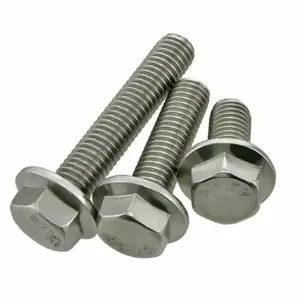 M6 x 25mm Flanged Hex Head Bolts ( 50 pcs ) Stainless Steel Flange Bolt Fully Threaded Hexagon A2 DIN 6921