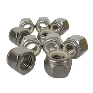 10 x Nylon Insert 5/8'' Steel Imperial UNF Locking Nuts,