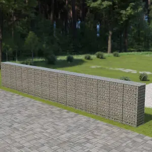 Berkfield Gabion Wall with Covers Galvanised Steel 900x50x150 cm