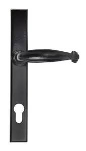 From The Anvil Black Cottage Slimline Lever Espag. Lock Set