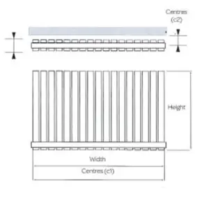 600mm (H) x 770mm (W) - White Horizontal Radiator (Berlin) - SINGLE Panel - (0.6m x 0.77m) - Depth 52mm