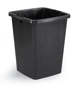 Durable DURABIN ECO Strong Square Black Recycling Bin + Blue Lid - 90L