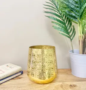 Large         Gold         Candle         Pot         20cm