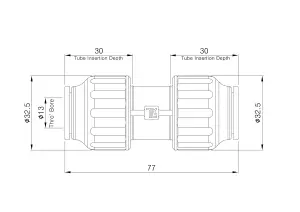 Flomasta White Equal Pipe fitting coupler (L)78mm