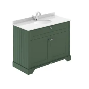 Old London 1000mm Free-standing Single Vanity Unit White / Twilight Blue