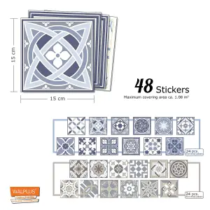 Walplus Iceberg Azulejo Victorian Combo Mix Tile Stickers