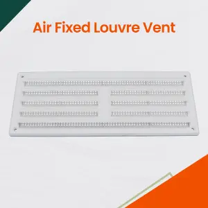 Plastic Air Vent Louvre Grille with Flyscreen Cover for Walls and Ceilings, (L) 165mm (W) 85mm