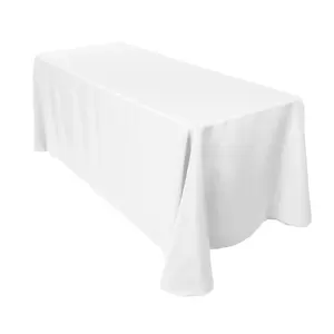 Neel Blue Rectangular Tablecloth 178cm x 274cm - White (pack of 10)