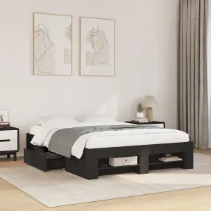 Berkfield Bed Frame without Mattress Black 140x190 cm Engineered Wood