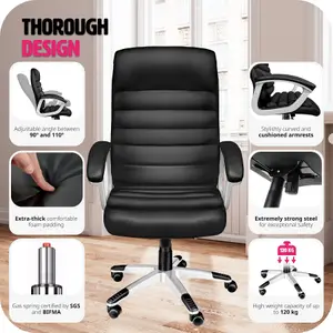 tectake Office chair Paul - desk chair computer chair - black