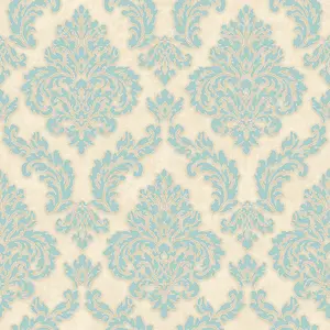 SK Filson Teal Sahara Damask Wallpaper