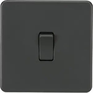 Knightsbridge Screwless Single Switch 1 Gang 10AX 2-Way Anthracite - SF2000AT