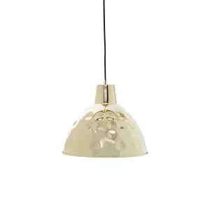 Interiors by Premier Leni Gold Finish Hammered Pendant Light 35cm