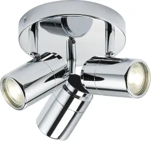 Luminosa GU10 Triple Spotlight - Chrome 230V IP44 20W