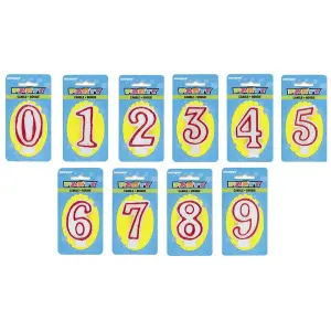 Unique Party Deluxe Number Birthday Candles White/Red (0)