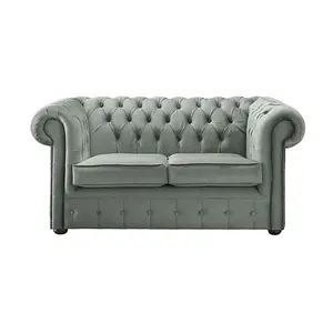 Chesterfield 2 Seater Fabric Malta Seaspray 11 Sofa