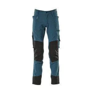 Mascot Advanced Stretch Trousers with Kneepad Pockets - Dark Petroleum   (31.5) (Leg Length - Regular)