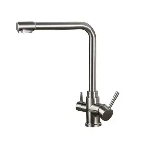 Hommix Sasani Brushed 304 Stainless Steel 3-Way Tap (Triflow Filter Tap)