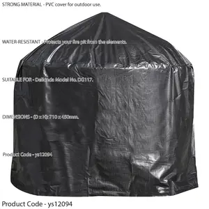 Durable Outdoor Fire Pit Cover for ys12087 - Waterproof Black PVC