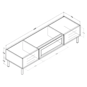 LV51 Mid Oak TV Cabinet Engineered Wood