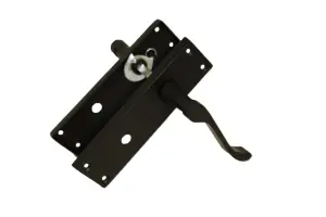 Door Handles Victorian Scroll Lever Bath Lock - Matt Black 150 x 40mm