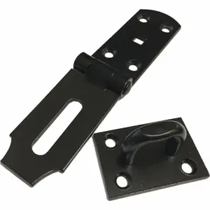 Dzina Safety Hasp & Staple 200mm x 45mm x 3mmn Black Pack of 1