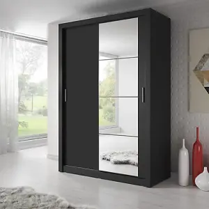 Fendi Wardrobe 04  Spacious 3-Door Sliding Wardrobe with Mirror & LED Option