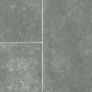 Grey Modern Marble Effect Anti-Slip Vinyl Flooring for Bathroom, & Kitchen, 2.8mm Thick Vinyl Sheet-7m(23') X 2m(6'6")-14m²