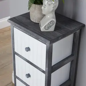 Home Source Mosbach Wooden 4 Drawer Black and White Storage Chest