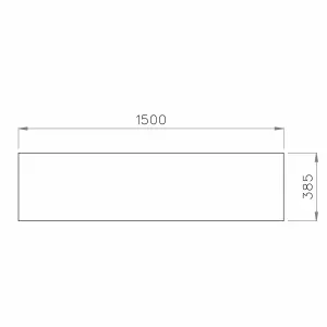 High gloss White Glitter effect Round edge Chipboard & laminate Worktop (T) 2.4cm x (L) 150cm x (W) 38.5cm