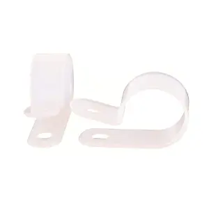 10 x Natural/White Nylon 1/4'' P Clips for Conduit, Cable, Tubing & Sleeving