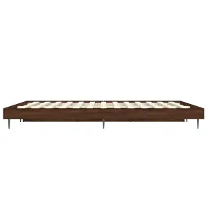 Berkfield Bed Frame Brown Oak 120x190 cm 4FT Small Double Engineered Wood