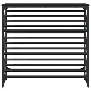 Shoe Rack Black 90x30x85 cm Engineered Wood