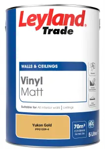 Leyland Trade Vinyl Matt Walls & Ceilings Emulsion Paint Yukon Gold (PPG1209-4) 5L