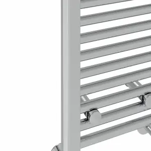 Rinse Bathrooms Prefilled Electric Thermostatic Heated Towel Rail Bathroom Radiator Straight with 800W Timer Chrome 1600x300mm