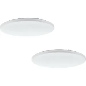 2 PACK Wall Flush Ceiling Light Colour White Shade White Plastic Bulb LED 49.5W