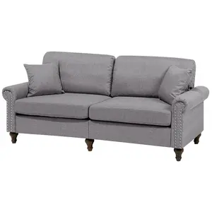 3 Seater Fabric Sofa Grey OTRA II