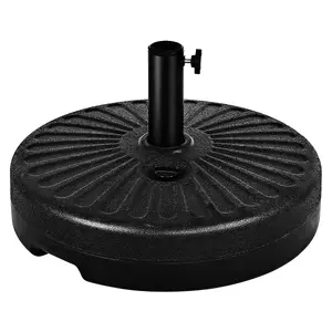 Costway Patio Parasol Umbrella Base Stand Water Fillable Parasol Base W/ Hidden Handle