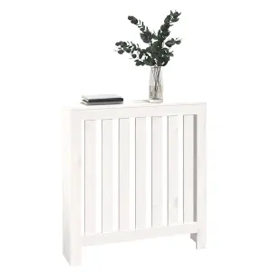 Radiator Cover White 79.5x19x84 cm Solid Wood Pine