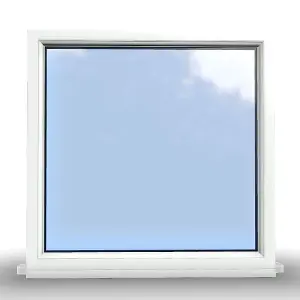 1045mm (W) x 1045mm (H) PVCu StormProof Window - 1 Non Opening Window - Toughened Safety Glass - White