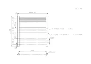 Right Radiators 600x600 mm Straight Heated Towel Rail Radiator Bathroom Ladder Warmer Anthracite