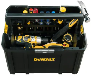 Dewalt Tstak Tool Carry Open Tote Tool Box Carrier + Clear Organiser - Twin Pack