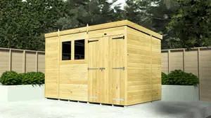 DIY Sheds 10x7 Pent Security Shed - Double Door